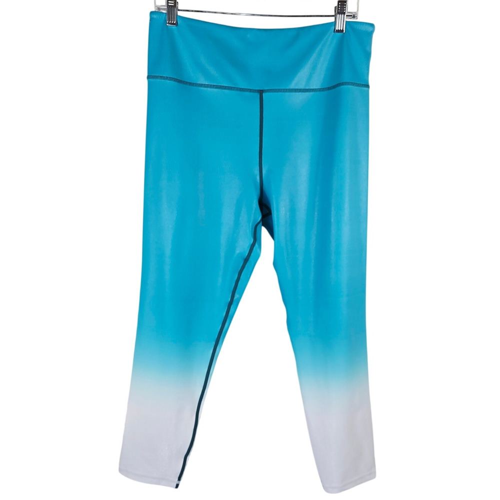 Zyia Turquoise White High Rise Athletic Hiking Yoga Women's Leggings 16-18